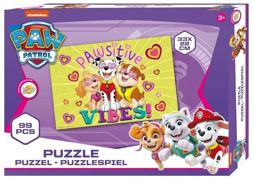 Puzzle pre dievčatá Labková patrola - Paw Patrol - 99 dielikov