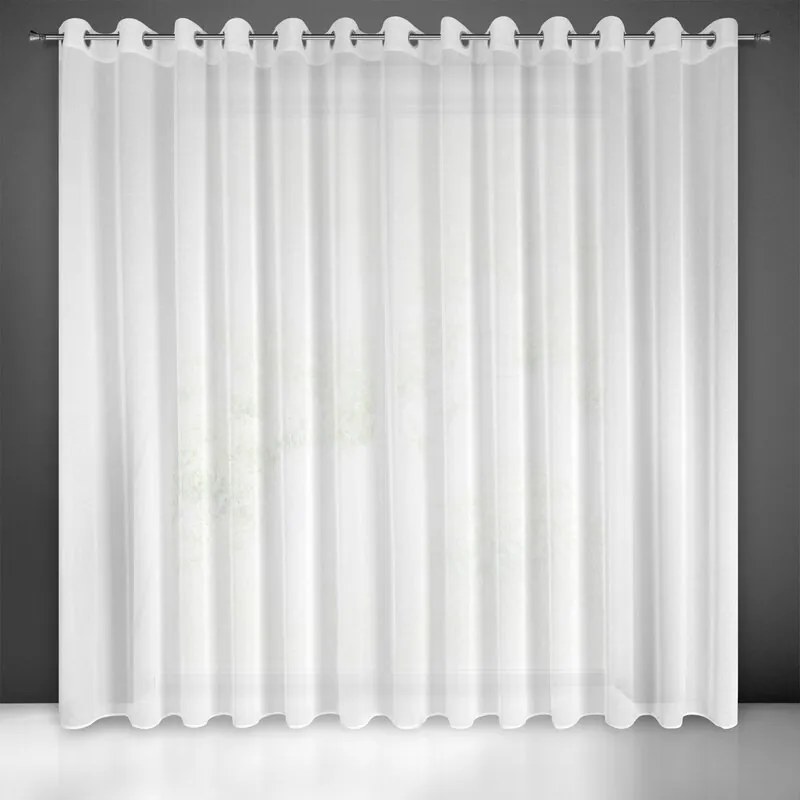 DECOREUM Záclona 300 cm x 145 cm biela 100% polyester Rozmer varianty: 400 cm x 250 cm, Farba varianty: Biela 104653