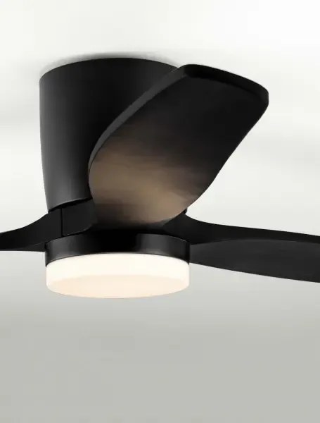 LED čierno-drevené moderné stropné svietidlo Aloa s diaľkovým ovládaním