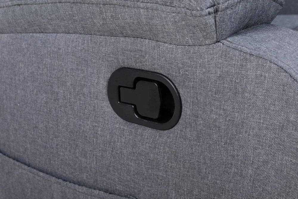 Relaxačné polohovacie TV kreslo VITO — látka, sivá, nosnosť 130 kg