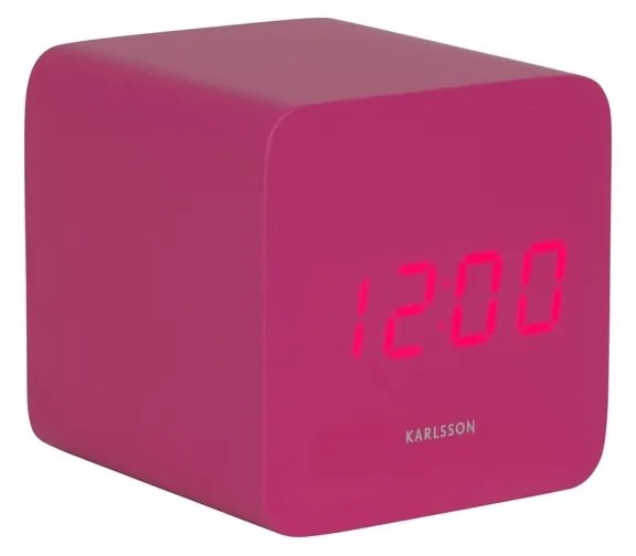 Karlsson 5982BP dizajnové LED hodiny s budíkom ružová, 7 cm