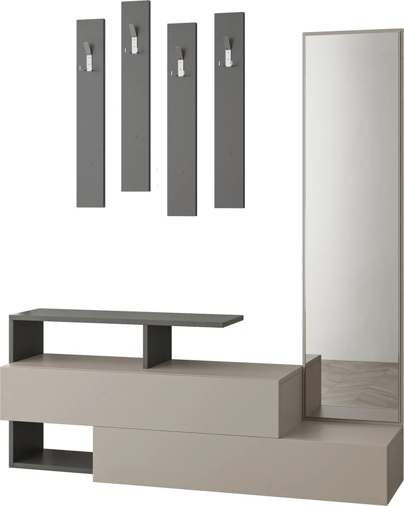 Predsieňová stena Houseland Ramda mocha/antracit