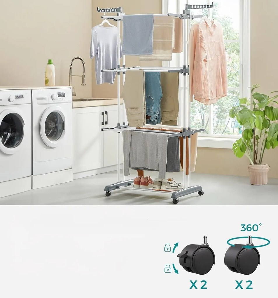 Sušák na prádlo Nehy 173 cm šedý/bílý