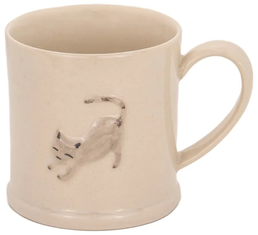 Béžový hrnček z kameniny 225 ml Cat – Sass &amp; Belle