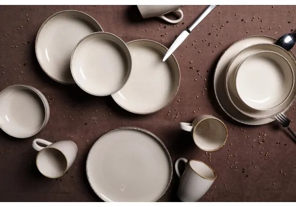 Jedálenská súprava 16 ks béžová/porcelán
