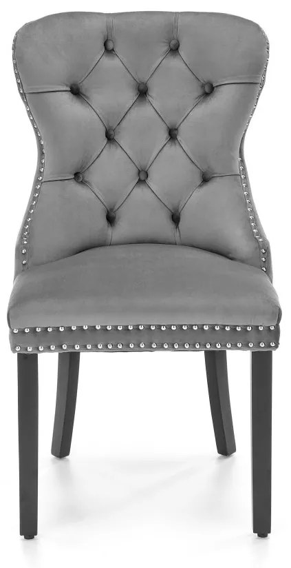 Jedálenská stolička MIYA — masív, látka, šedá