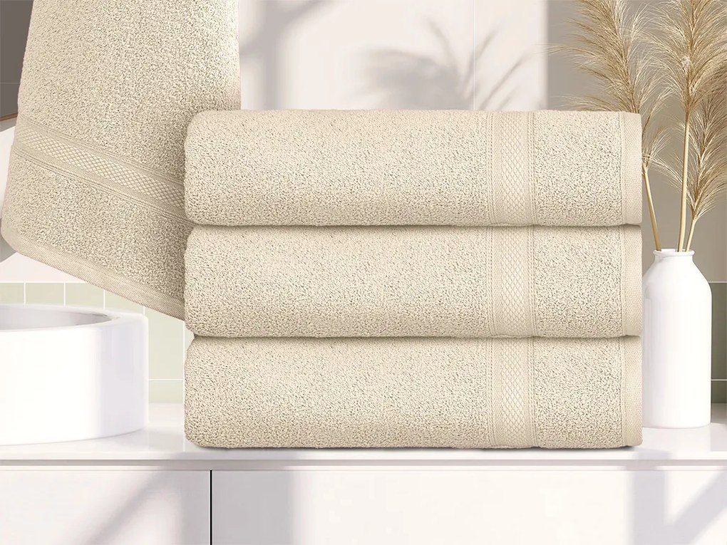 1x osuška CLARYSSE ELEGANCE 70x140 cm + 1x uterák CLARYSSE 60x110 cm 100% bavlna, krémová