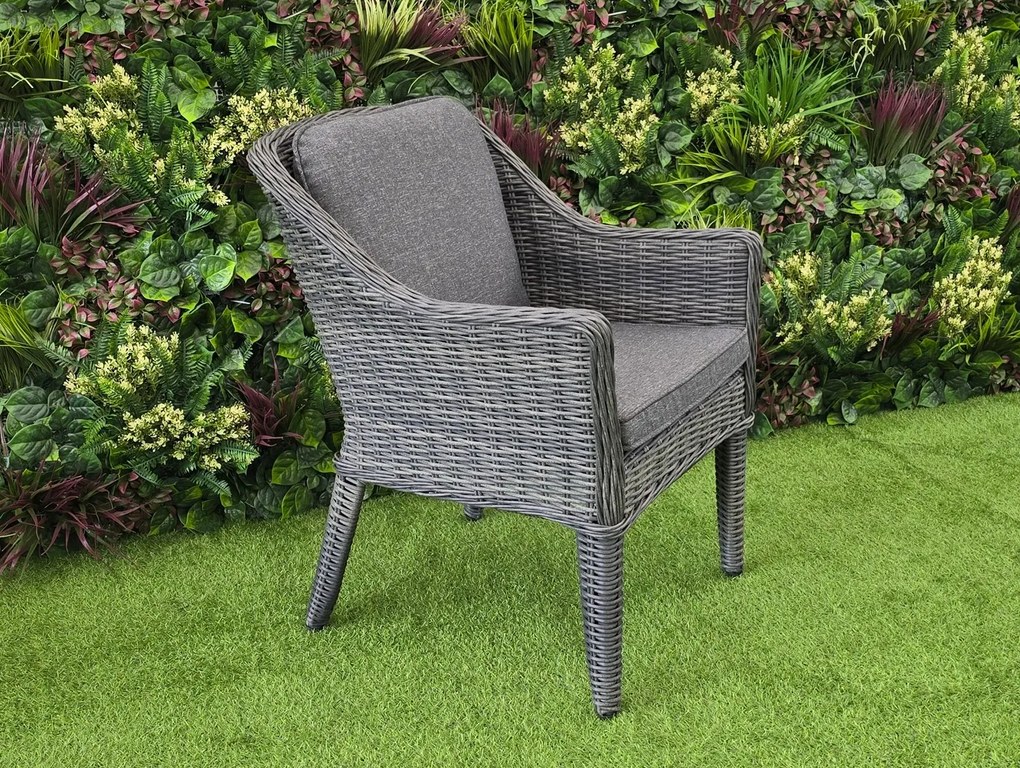 Záhradná ratanová stolička KIMBERLEY tmavosivá