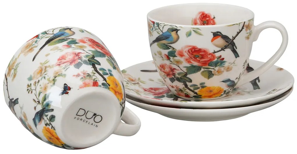 Porcelánová šálka s podšálkou April 270 ml sada 2ks