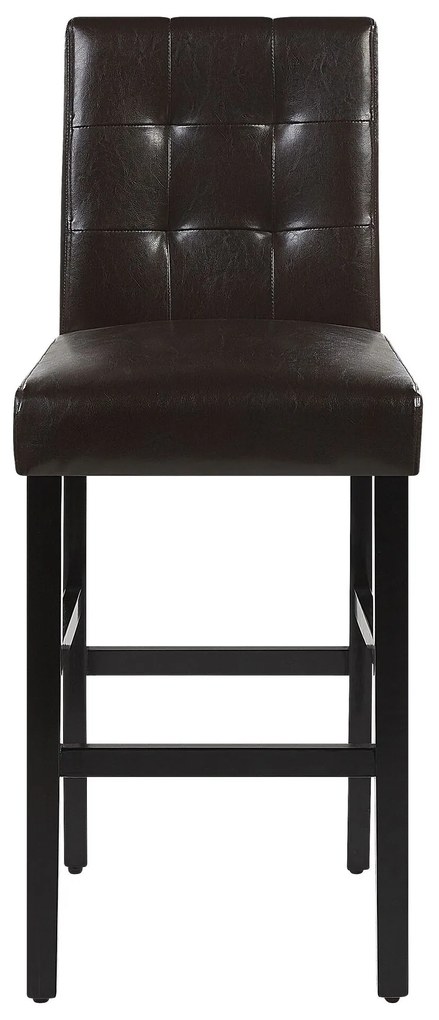 Barová stolička z umelej kože hnedá MADISON Beliani