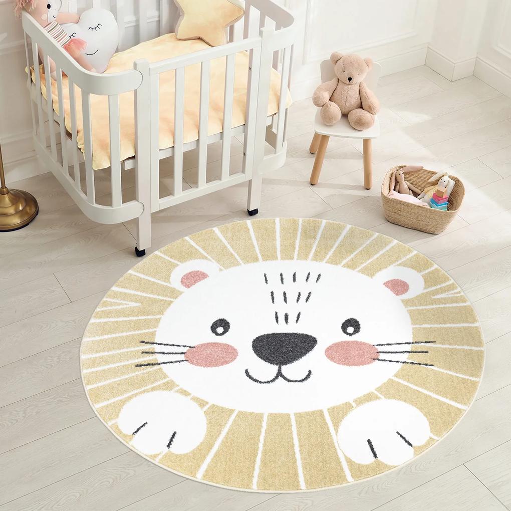 Dekorstudio ANIME detský kruhový koberec - lev 897 Priemer koberca: 120cm