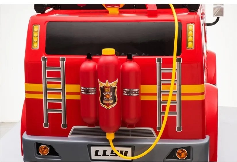 LEAN CARS Pilot LL911 Červené hasičské auto na batérie pre deti