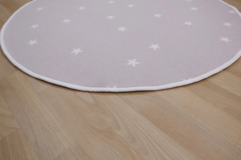 Vopi koberce Kusový detský koberec Hviezdičky ružové kruh - 80x80 (priemer) kruh cm