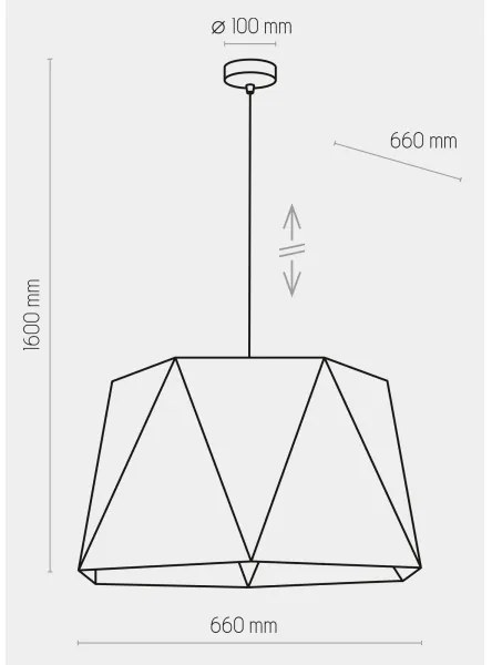 Luster na lanku IVO 1xE27/25W/230V čierna/zlatá