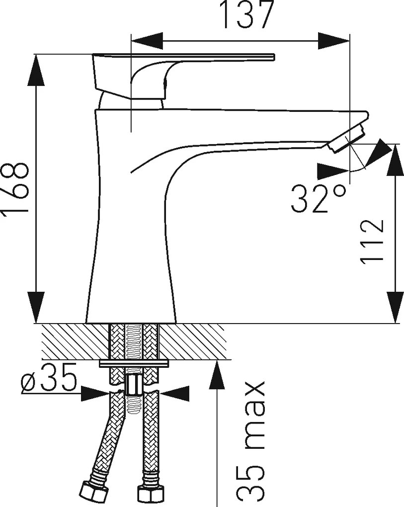 Novaservis Novaservis, umyvadlová stojánková batérie ALGEO SQUARE chrómová, BAQ2