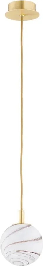 Argon 8450 - Luster na lanku ALMIROS 1xE14/7W/230V pr. 12 cm alabaster zlatá