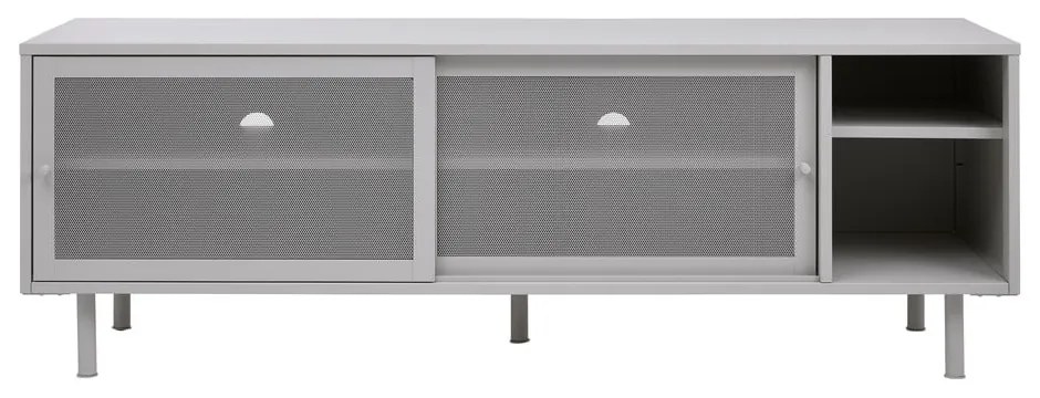 Sivý kovový TV stolík 160x55x45 cm Veep – Unique Furniture