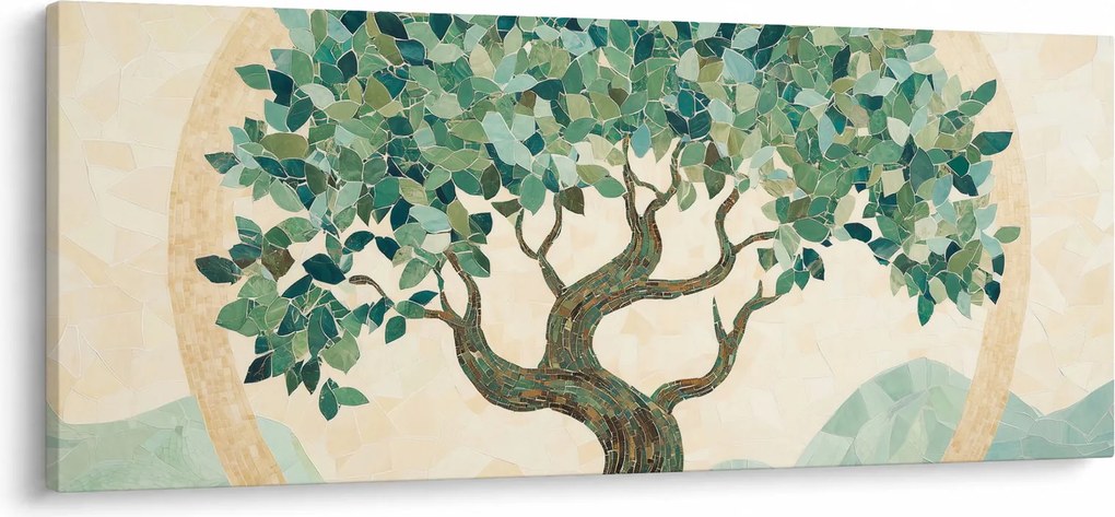 Obraz – Elegantná mozaika so stromom (120x50 cm)