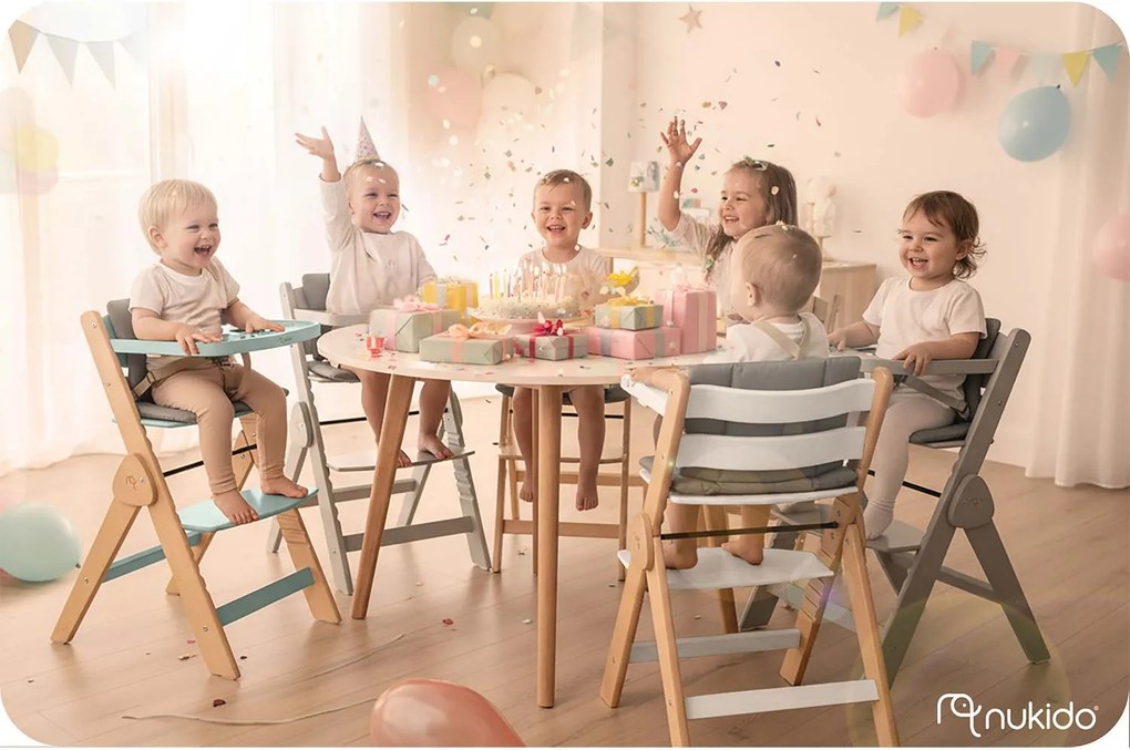 Drevená Detská jedálenská stolička Nukido Timo