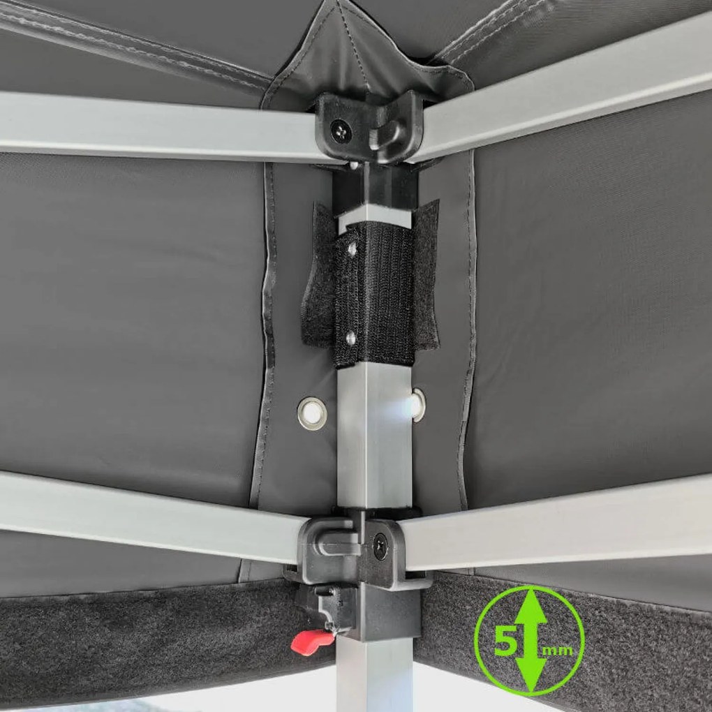 BRIMO Hliníkový Nožnicový stánok skladací bez stien | BRIMO Exclusive Alu 2x2 m - bez stien - Biela 32