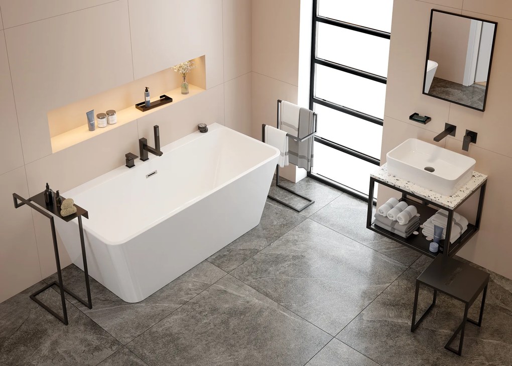 Deante Anemon, 3-otvorová vaňová batéria, čierna matná, DEA-BBZ_N13M