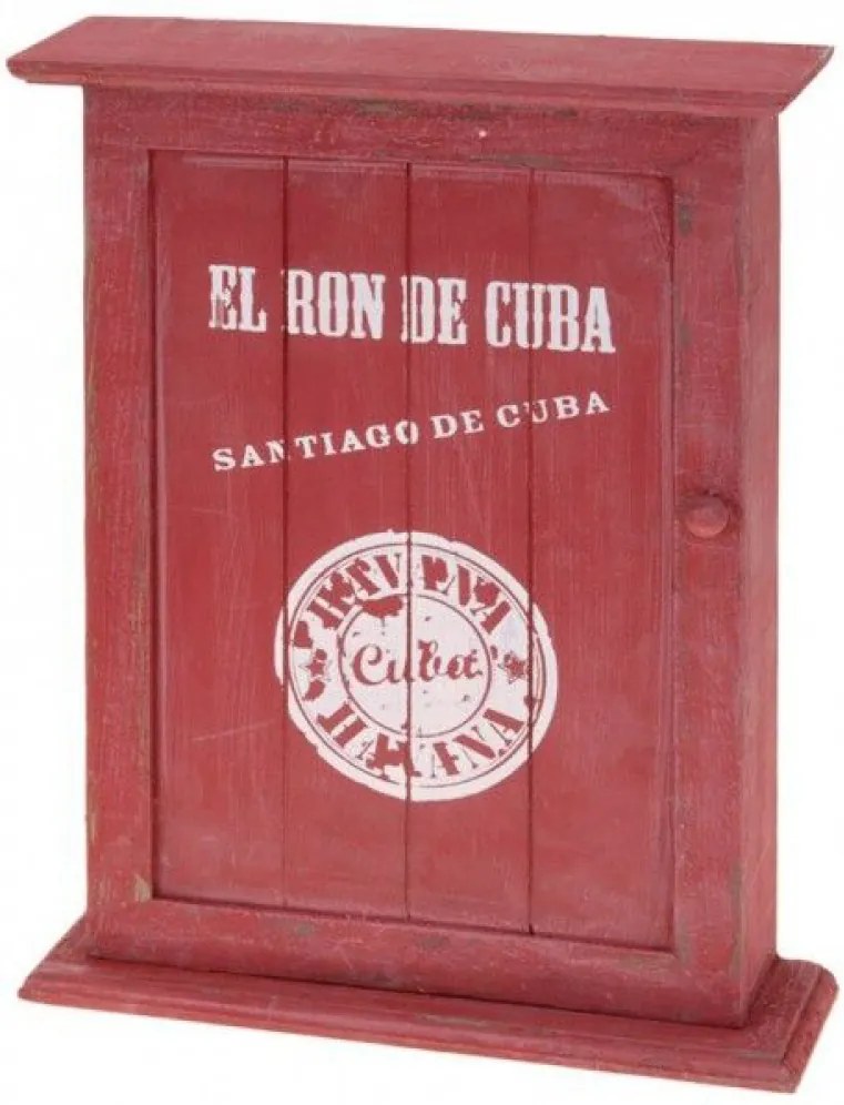 Nostalgická skrinka na kľúče, červená, Cuba