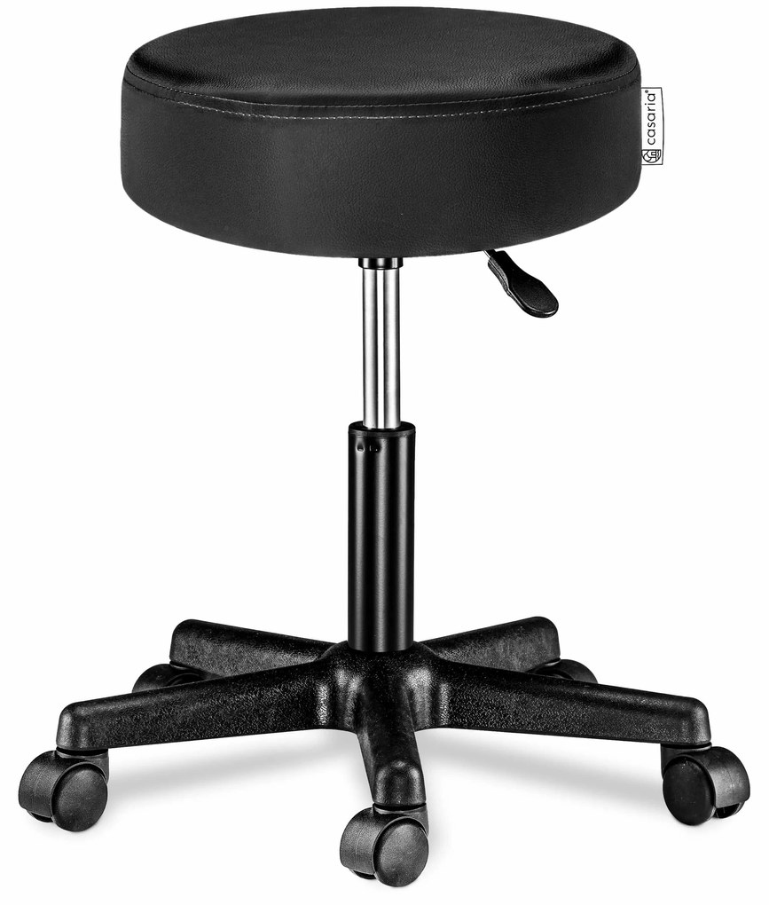 Casaria Taburetka na kolieskach BONY, Ø35cm, čierna