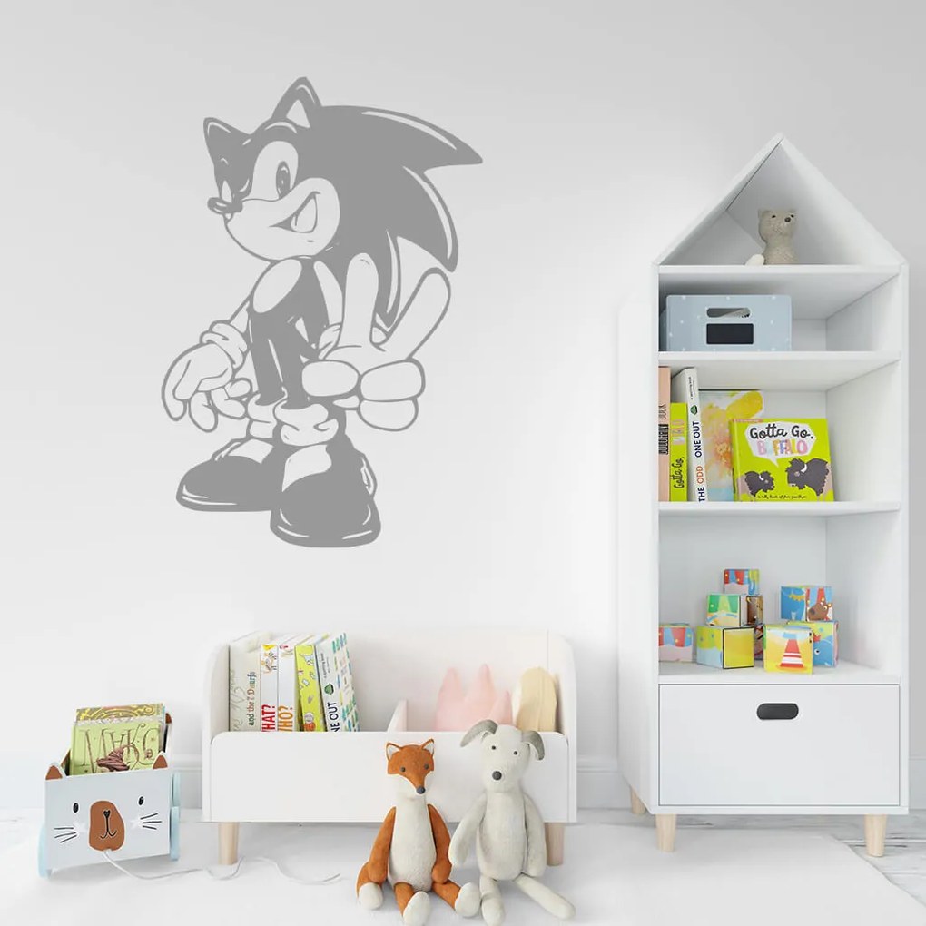 Veselá Stena Samolepka Postava Ježko Sonic Farba: oranžová, Veľkosť: 60 x 41 cm