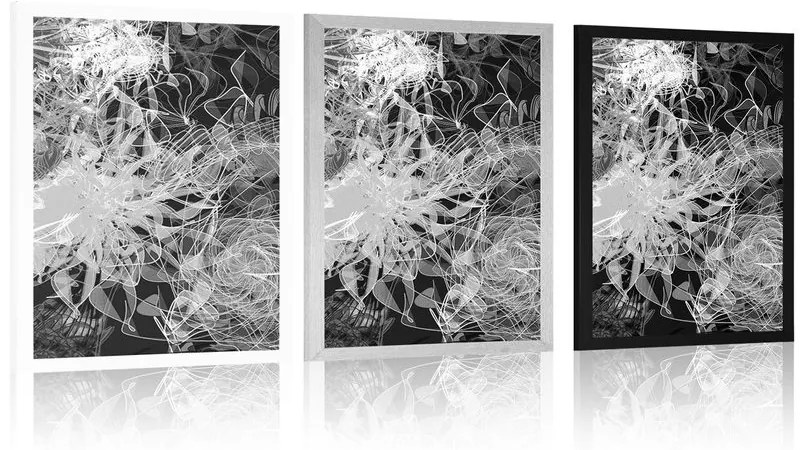 Plagát čiernobiele abstraktné umenie - 60x90 white