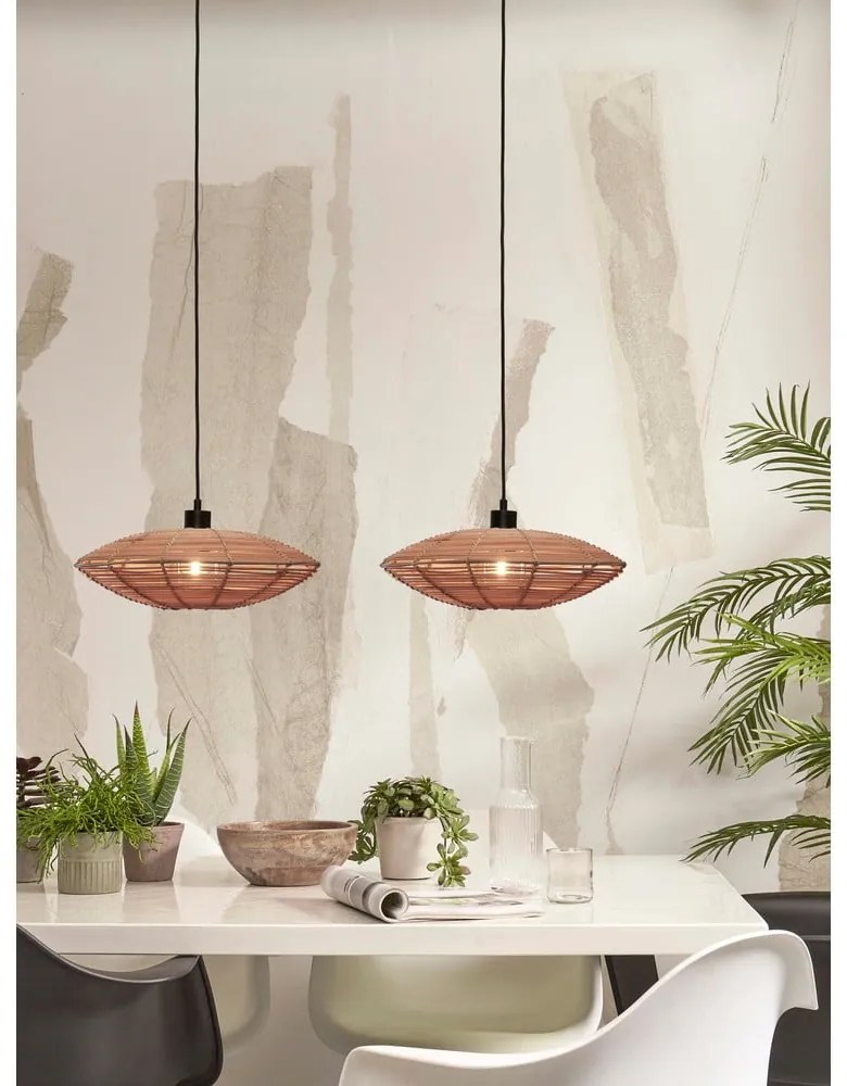 Závesné svietidlo s ratanovým tienidlom v prírodnej farbe ø 40 cm Tanami – Good&amp;Mojo