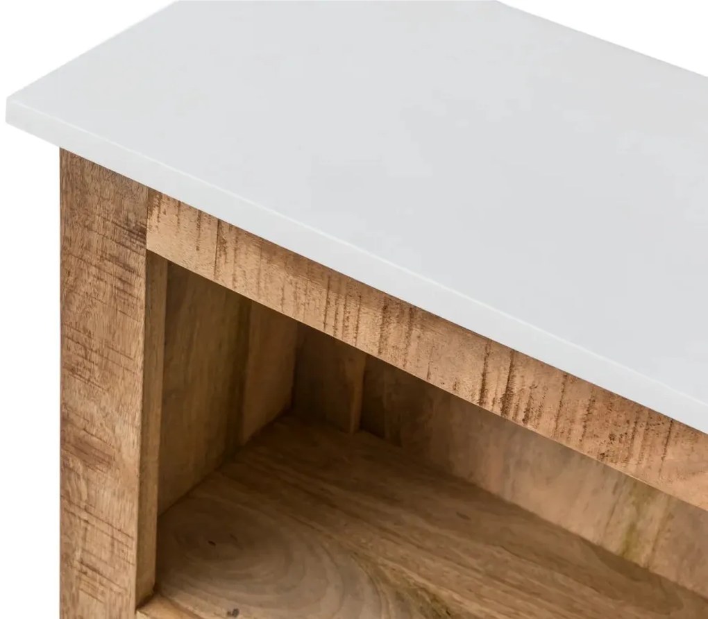 furniture-nabytek.cz - Masivní koupelnová nástěnná skříňka Pune z mangového dřeva, lakovaná, vícebarevná – 42×32×60 cm