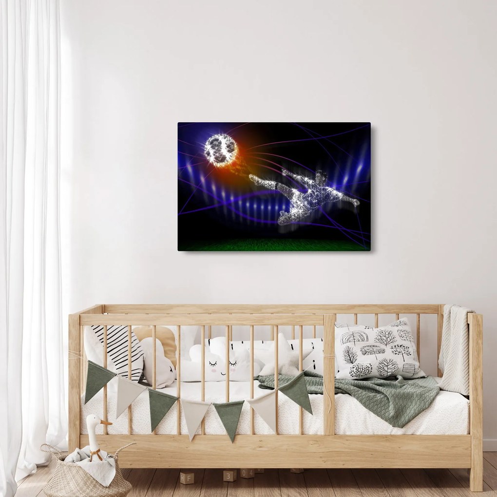 Obraz futbalistu v skoku (90x60 cm)