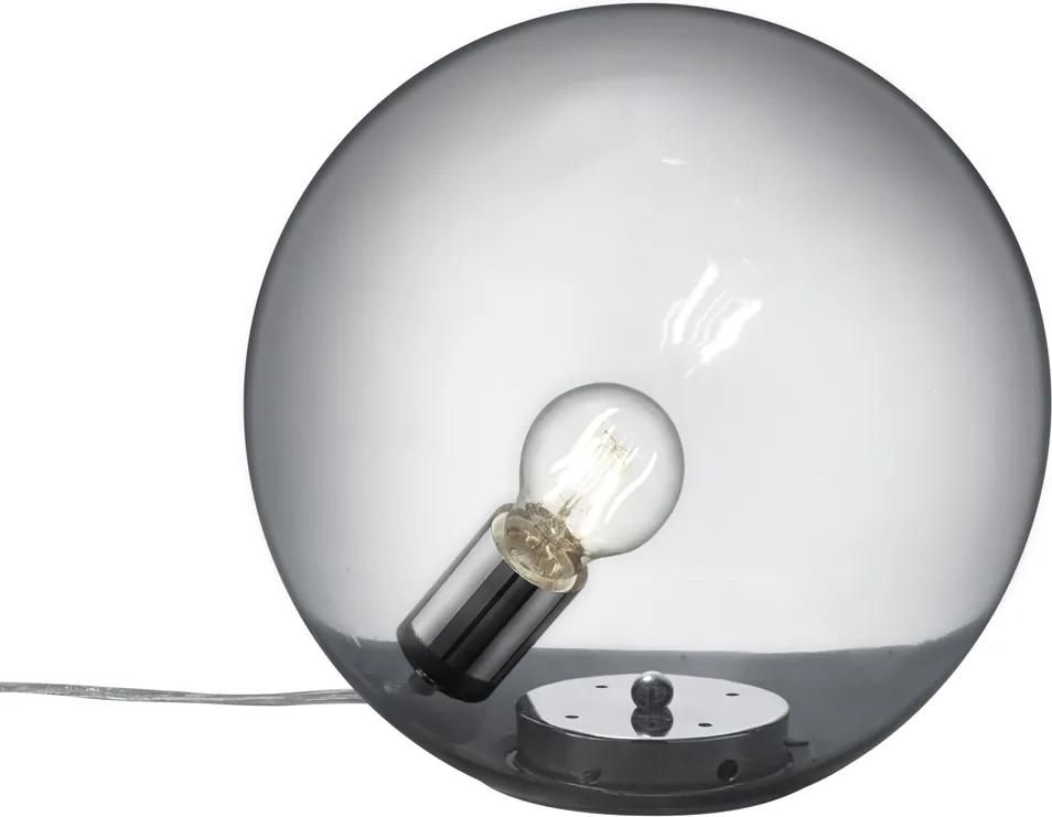 MIDAS | Dizajnová guľatá stolová lampa E27 Farba: Dymové sklo | BIANO