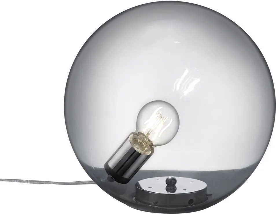 MIDAS | Dizajnová guľatá stolová lampa E27 Farba: Dymové sklo