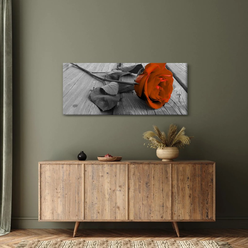 Obraz - Oranžová ruža (120x50 cm)