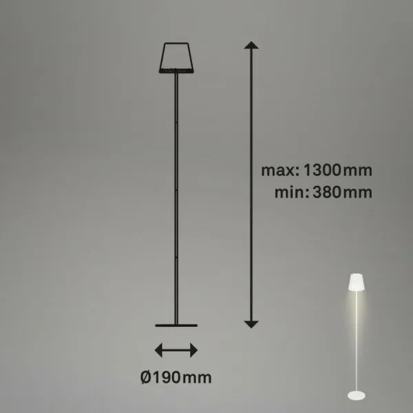 Briloner 1438016 - LED Stm. dotyková stojacia lampa LED/3,5W/5V 3000K 130 cm biela