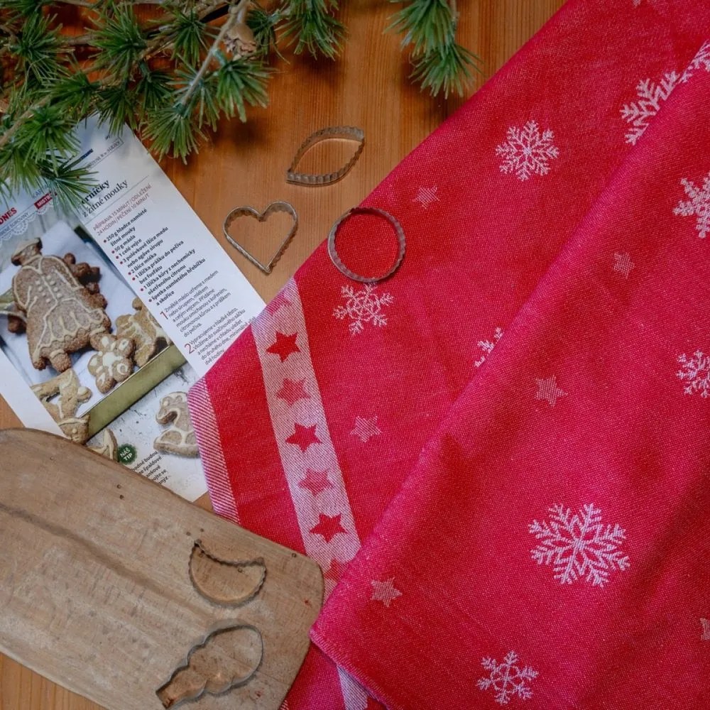 Polášek Utierka Egypt so zimným motívom – 3 ks - č. 110 | Červená / šedá