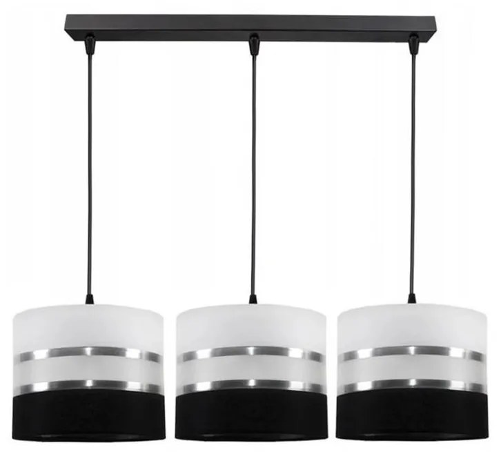Luster na lanku CORAL 3xE27/60W/230V čiernobiela