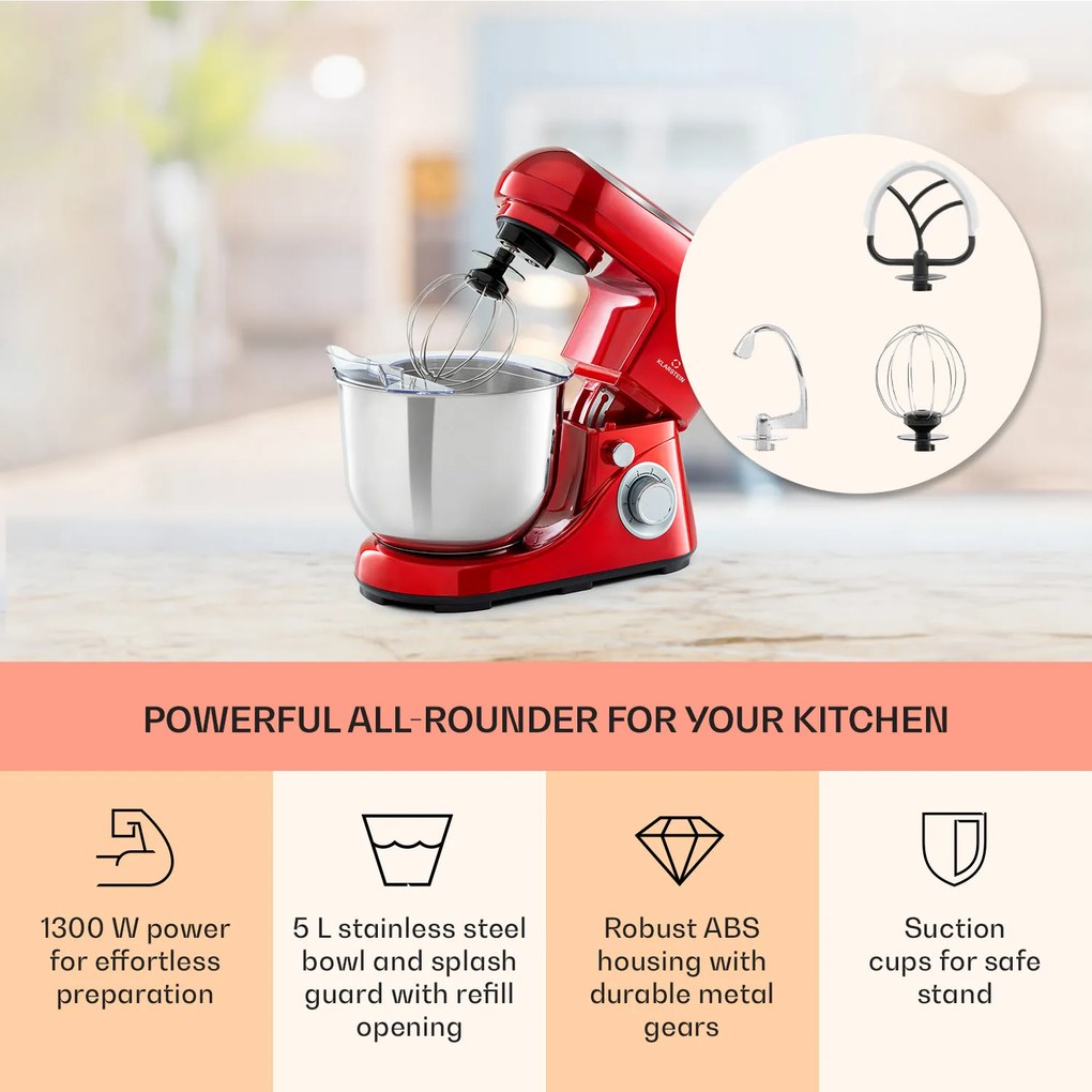 Klarstein Bella Pico 2G, kuchynský robot, 1300 W, 1,7 PS, 6 stupňov, 5 l