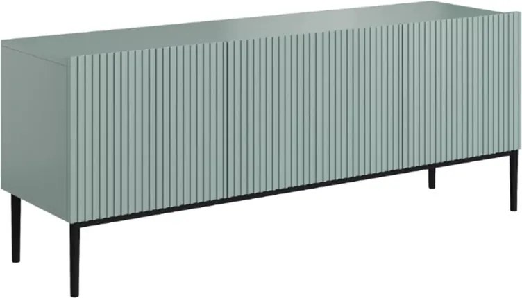 TV stolík Nicole 150 cm - šalviová / čierne nožičky