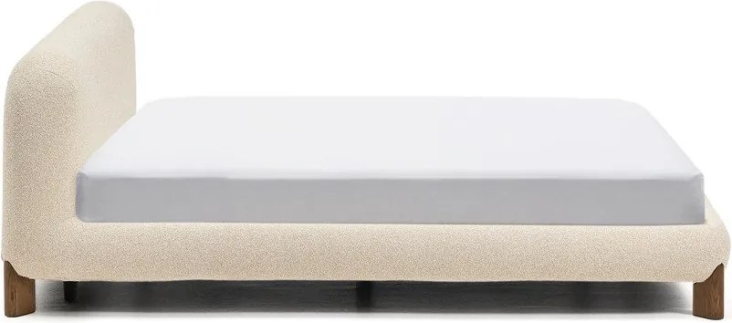 Béžová čalúnená dvojlôžková posteľ bez roštu 180x200 cm Odina – Kave Home