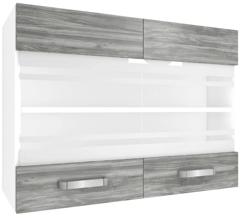 Kuchynská skrinka Belini horná 80 cm šedý antracit Glamour Wood  TOR SGW80/2/WT/GW1/0/U