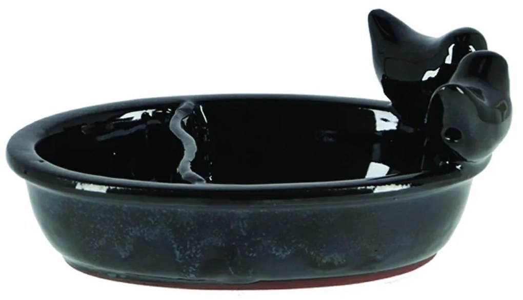 Napájadlo pre vtáky Duke, 8,5x16 cm, keramika, čierna