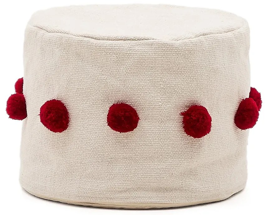 Červený/béžový taburet Manua – Kave Home