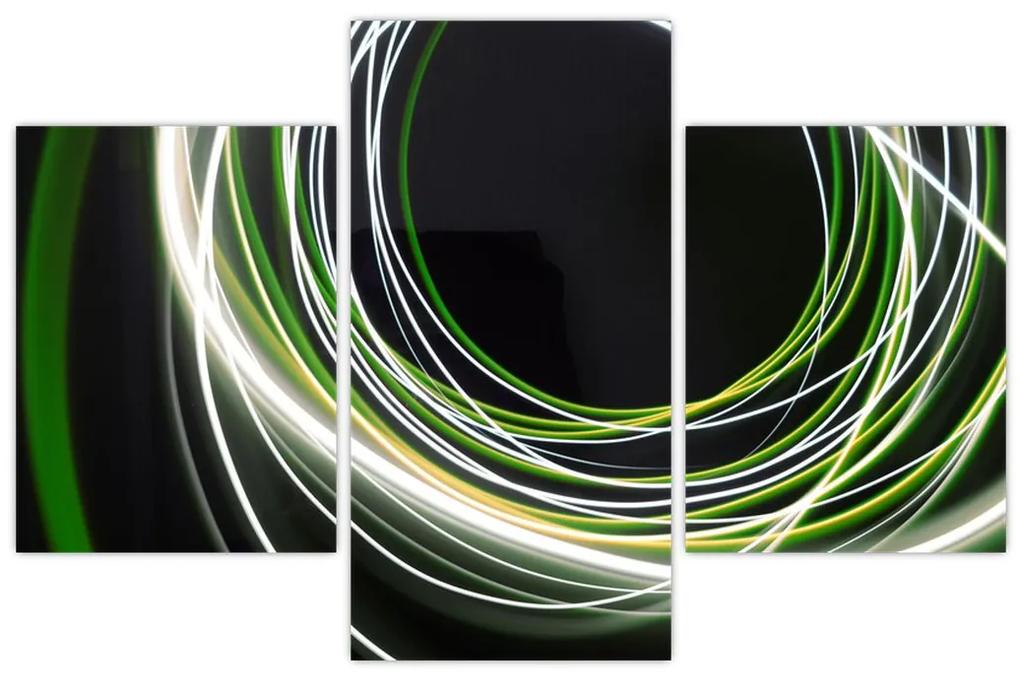 Obraz zelených čiar (90x60 cm)