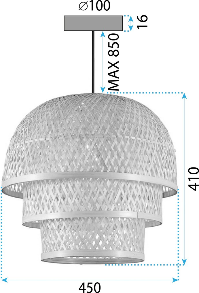 Toolight Boho, závesné svietidlo 1xE27 APP1577-5C, prírodná hnedá, OSW-03614
