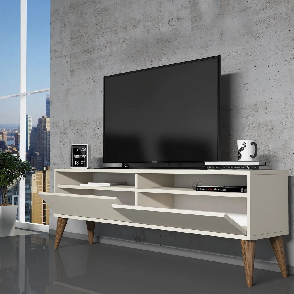 TV stolík/skrinka Berta 2 (krémová). Akcia -19%. Vlastná spoľahlivá doprava až k Vám domov. 1088745