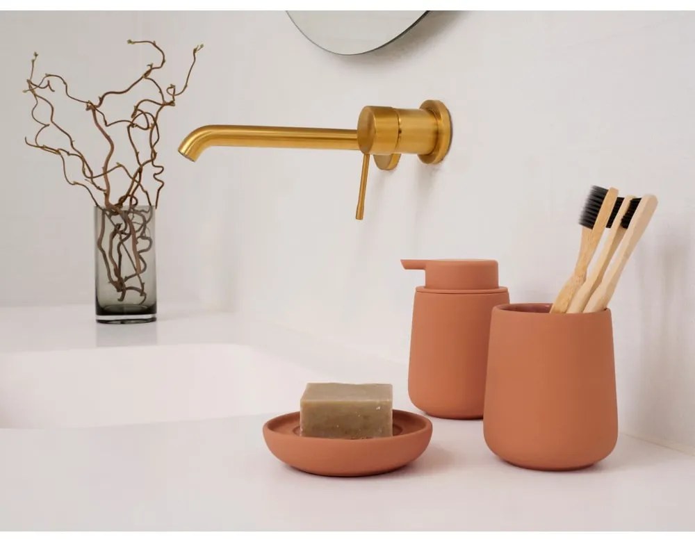Oranžová porcelánová nádobka na mydlo Nova One – Zone