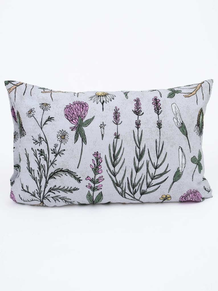 Krepová obliečka na vankúš Renforcé 40 × 60 cm - Herbár sivá