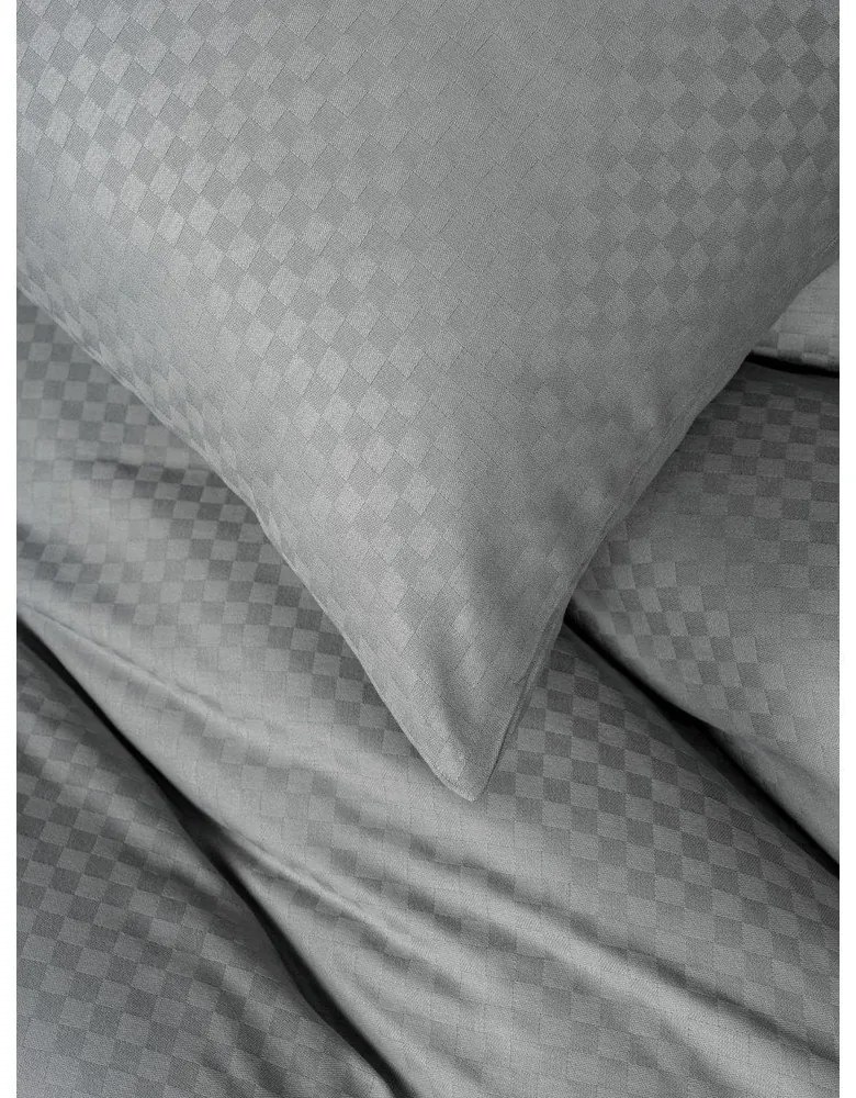 Sivé obliečky na dvojlôžko/predĺžené z bavlny Renforcé 240x220 cm Checkered – Mila Home Luxury